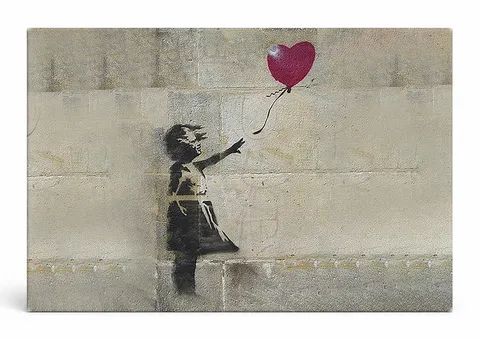 Balloon Girl on Column — Street Art Print