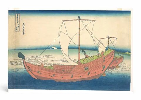 At Sea off Kazusa (Kazusa no kairo), from Thirty-six Views of Mount Fuji (c. 1830–1832)
