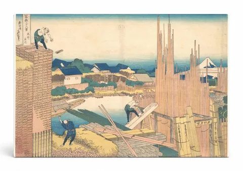 Tatekawa in Honjō, from Thirty-six Views of Mount Fuji (c. 1830–1832)