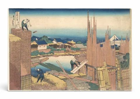Tatekawa in Honjō, from Thirty-six Views of Mount Fuji (c. 1830–1832)