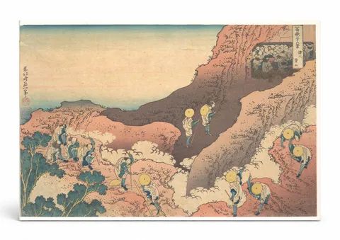 Groups of Mountain Climbers (Shojin tozan), from Thirty-six Views of Mount Fuji (c. 1830–1832)