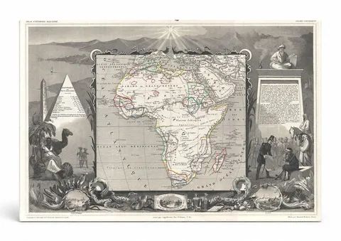 1852 Levasseur Map of Africa