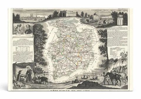 1852 Levasseur Map of the Department d'Ille-et-Vilaine, France