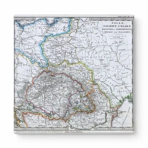 Stieler Map of Poland and Hungary (1862)