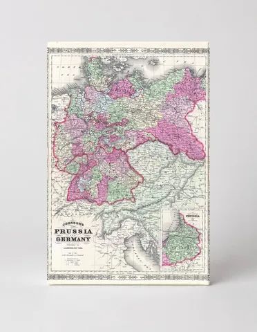 Johnson's Map of Prussia and Germany (1866)