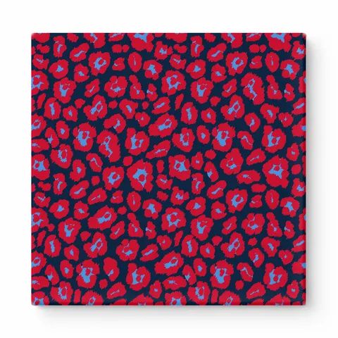 Red & Navy Leopard — National Football Teams
