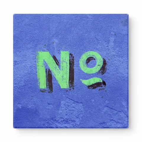 Nº (Number Sign on Blue Wall)