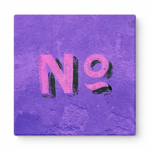 No. (Number Sign on Purple Wall)