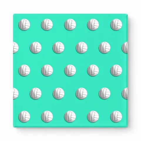 Volleyball Pattern on Teal