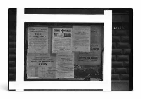 French WWI Public Notices Board 1914-18 - Vintage Historical Poster Wall Art