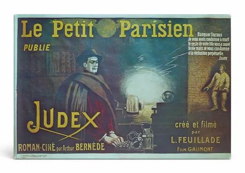 Judex Le Petit Parisien 1917 - French Silent Film Vintage Poster Wall Art