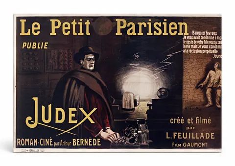 Judex Le Petit Parisien 1916 - Vintage French Cinema Poster Wall Art