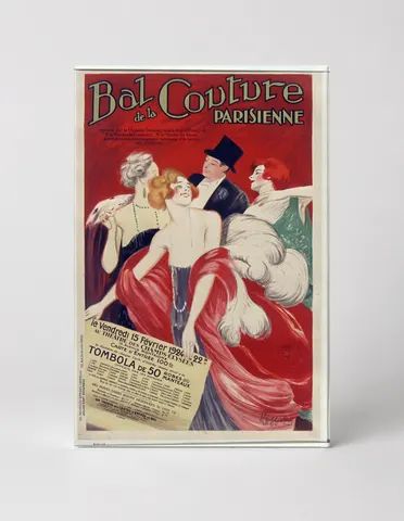 Bal de la Couture Parisienne 1924 - Art Deco Vintage Fashion Poster Wall Art