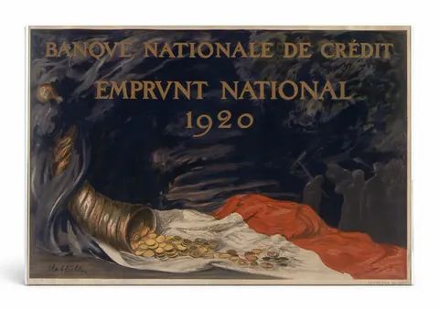 Banque Nationale de Crédit 1920 - French Vintage Financial Poster Wall Art