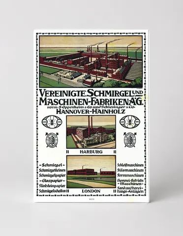 Vereinigte Schmirgel und Maschinen-Fabriken 1900s German Industrial Vintage Poster Wall Art