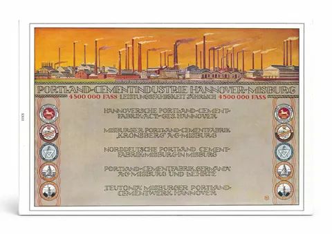 Portland-Cementindustrie Hannover-Misburg 1910s - German Industrial Vintage Poster Wall Art