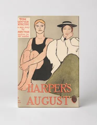 Harper's August 1896 - Vintage Magazine Cover Poster Canvas Wall Art