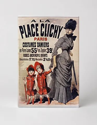 A La Place Clichy Paris 1890s - Belle Époque Vintage Fashion Poster Wall Art