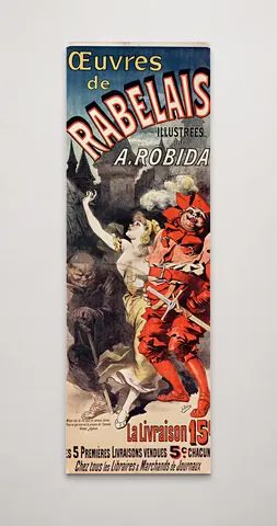 Oeuvres de Rabelais A. Robida 1890s - Belle Époque Vintage Poster Wall Art