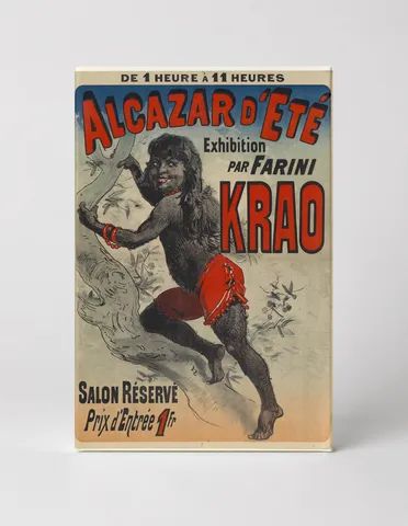 Alcazar d'Été Krao Exhibition by Farini 1880s - Belle Époque Vintage Poster Wall Art