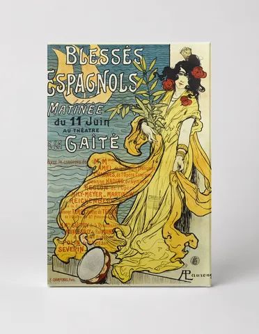 Blessés Espagnols 1898 - Art Nouveau French Theatre Vintage Poster Wall Art
