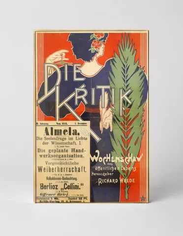 Die Kritik 1895 German Art Nouveau Magazine Cover Vintage Poster Wall Art