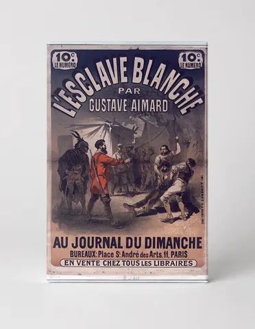 L'Esclave Blanche by Gustave Aimard 1880s - French Vintage Lithograph Poster Wall Art