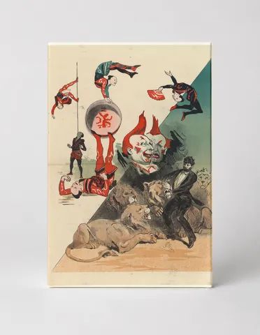 Victorian Circus Acts 1890s - Acrobats Clown Lions Vintage Poster Wall Art