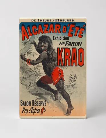 Alcazar d'Été Krao Exhibition by Farini 1880s - Vintage Circus Sideshow Poster Wall Art
