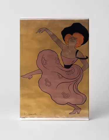 Dancing Woman in Pink Dress - Belle Époque Vintage Poster Wall Art