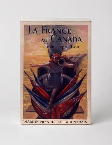 La France au Canada Train Exposition 1920s - Vintage Travel Poster Canvas Wall Art