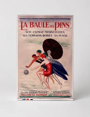 La Baule les Pins 1920s French Riviera Travel Vintage Poster Canvas Wall Art