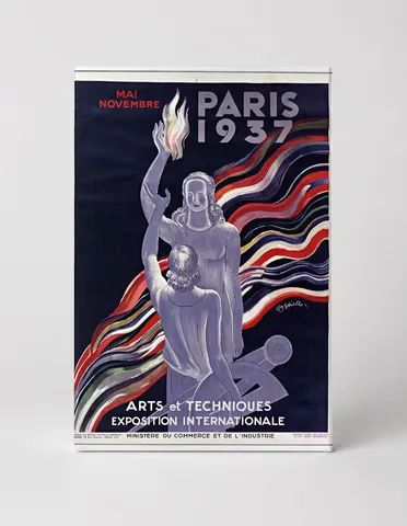 Paris 1937 Arts et Techniques Exposition Internationale - Art Deco Vintage Poster Wall Art