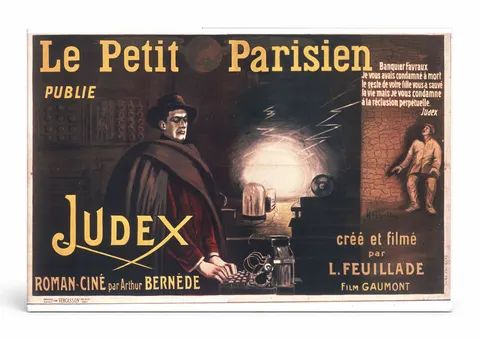 Judex Le Petit Parisien 1916 - Vintage French Cinema Poster Wall Art