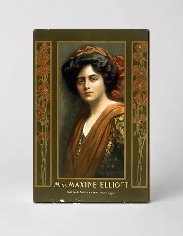 Miss Maxine Elliott 1900s Theatre Portrait – Vintage Lithograph Poster Wall Art