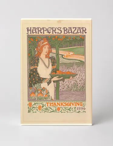 Harper's Bazar Thanksgiving 1894 - Art Nouveau Vintage Poster Wall Art
