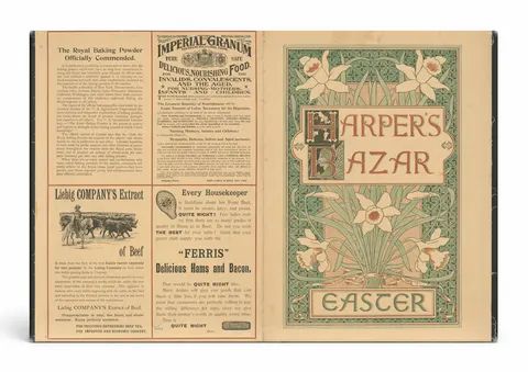 Harper's Bazar Easter 1890s - Victorian Art Nouveau Vintage Poster Wall Art