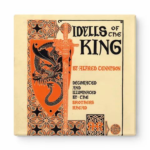 Idylls of the King 1898 - Arts & Crafts Vintage Book Cover Poster Wall Art
