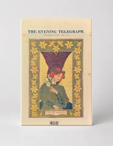 The Evening Telegraph Easter Number 1896 - Art Nouveau Vintage Poster Wall Art