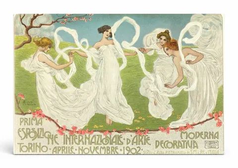 Prima Esposizione Internazionale d'Arte Moderna Decorativa 1902 - Art Nouveau Vintage Poster Wall Art