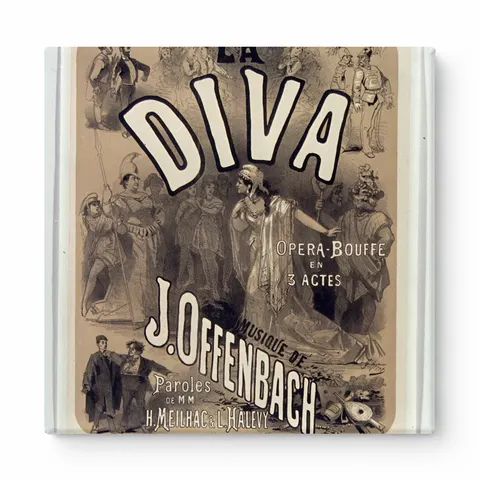 La Diva 1869 Offenbach Opera-Bouffe Bouffes Parisiens Vintage Poster Canvas Wall Art