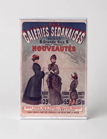 Aux Galeries Sedanaises 1890s French Fashion Vintage Poster Wall Art
