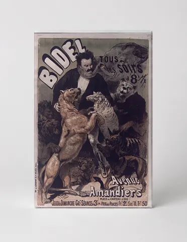 Bidel Circus 1890s - Victorian Big Cat Tamer Vintage Poster Wall Art