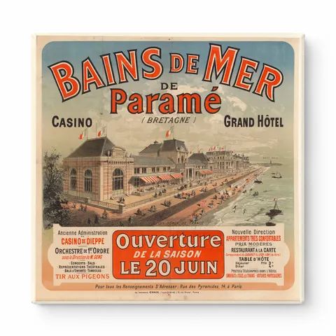 Bains de Mer de Paramé 1890s - Belle Époque French Resort Vintage Poster Wall Art