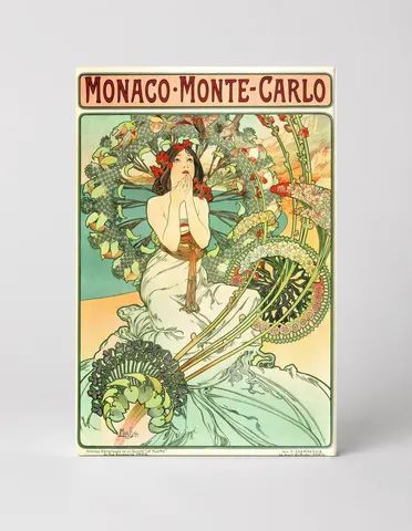 Monaco Monte-Carlo Art Nouveau Vintage Travel Poster Wall Art