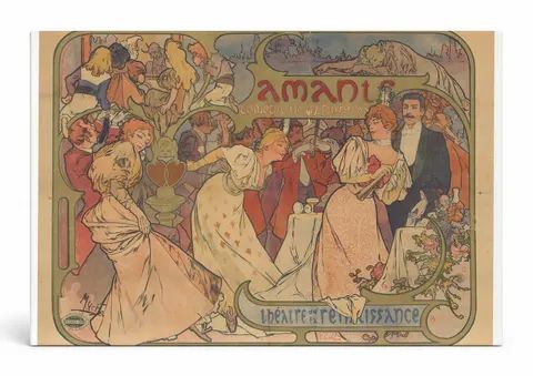 Amani Théâtre de la Renaissance 1890s - Art Nouveau Vintage Poster Wall Art