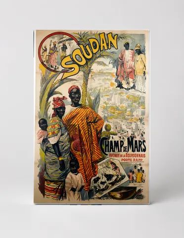 Soudan Champ de Mars 1890s - Vintage African Travel Poster Canvas Wall Art