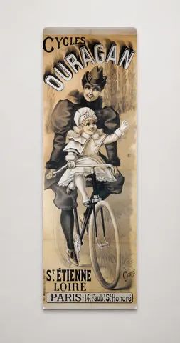Cycles Ouragan 1890s Belle Époque Bicycle Vintage Poster Canvas Wall Art