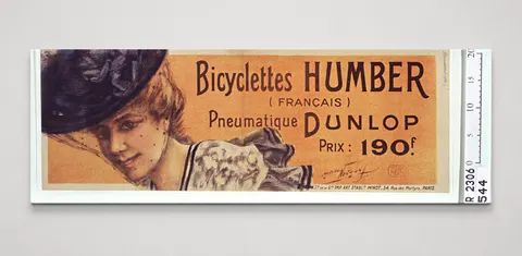 Bicyclettes Humber Dunlop 1890s French Bicycle Vintage Poster Wall Art