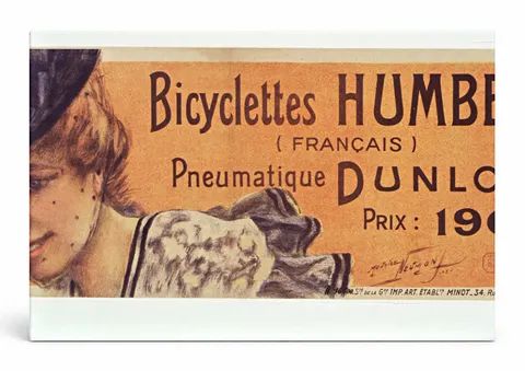 Bicyclettes Humber Dunlop 1890s French Bicycle Vintage Poster Wall Art